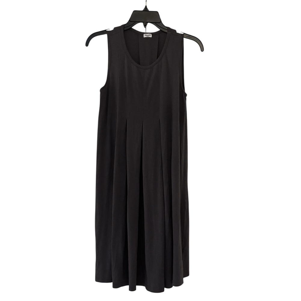 SPLENDID Gray Sleeveless Pleated Midi Dress